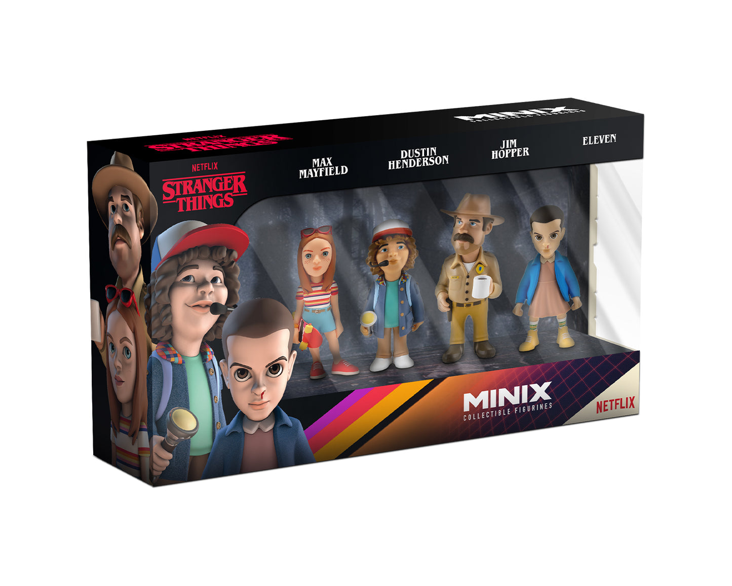 4 pack MINIX Stranger Things Edition - 7cm Eleven, Dustin, Hopper & Max