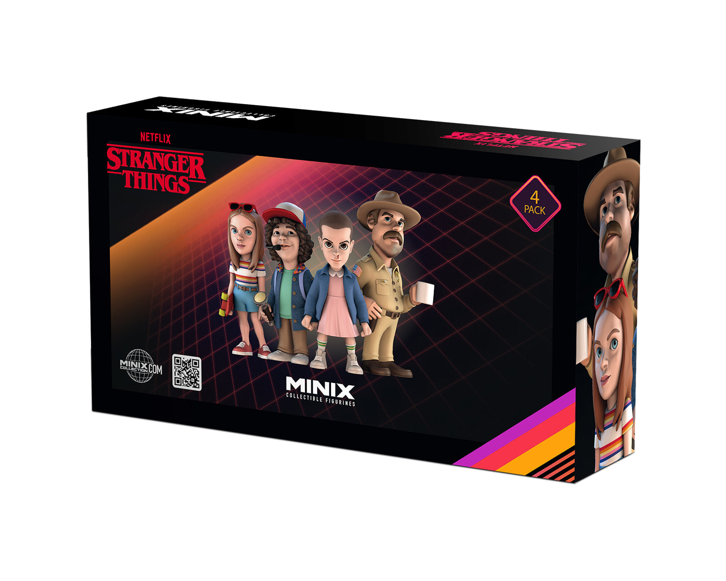 4 pack MINIX Stranger Things Edition - 7cm Eleven, Dustin, Hopper & Max